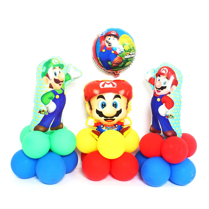 Воздушные шары в виде Супер Марио для вечеринки мальчиков и девочек дня рождения