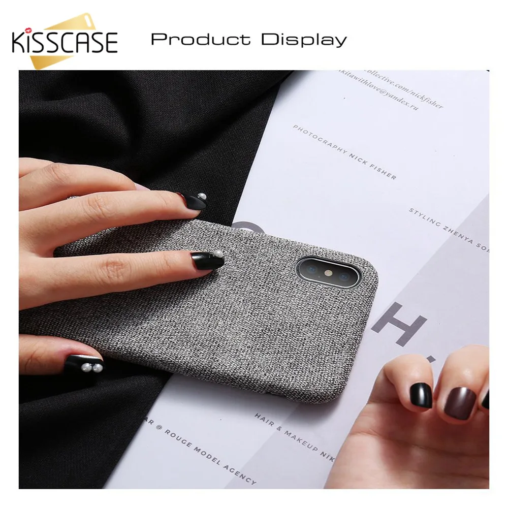 KISSCASE деловой чехол для iPhone X 6 6s Plus модный тканевый 7 8 plus Роскошный задней панели