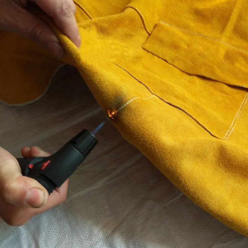 Долговечное кожаное длинное пальто для сварки фартук защитная одежда костюм