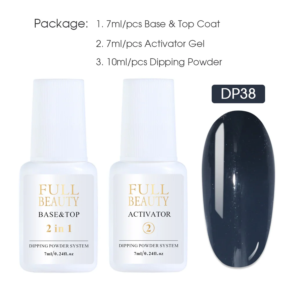 DP38 and 2 Gel 1 шт. лак для ногтей с порошковой пудрой, пигмент для наращивания ногтей, блестящий Гель-лак для ногтей с изгибом от пыли, быстро сохнет без хлопьев лампы, BEDP31-44 - Цвет: DP38 and 2 Gel