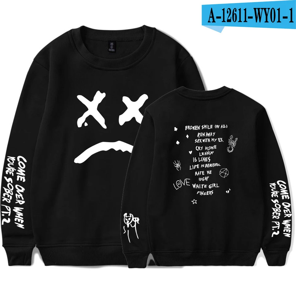 Армейский зеленый Rep Lil Peep Женская и мужская весенняя одежда новая горячая распродажа Harajuku монолитным длинным рукавом толстовки с принтом Kpops Толстовка Мода 4XL - Цвет: Армейский зеленый