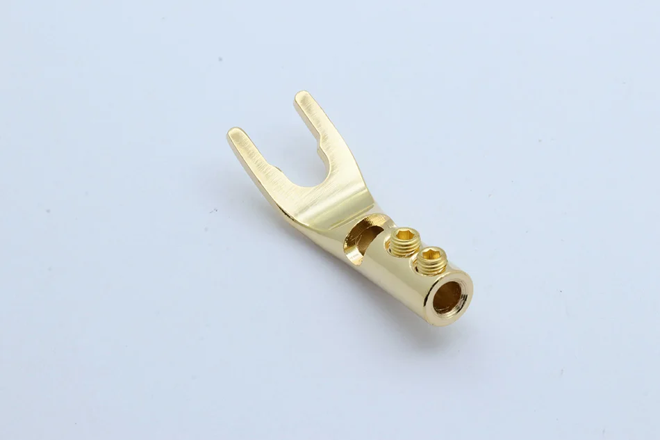 2PCS Gold-plated Copper Banana Plugs U/Y Type High quality Banana Connector Speaker Wire Connector With double Screw locks