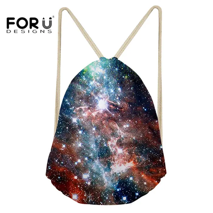 FORUDESIGNS/рюкзак на шнурке, сумка для маленьких бегунов, рюкзак для детей, для мальчиков и девочек, тренировочный рюкзак для йоги, для занятий на открытом воздухе, с космическим принтом, спортивный мешок - Цвет: CA5185Z3