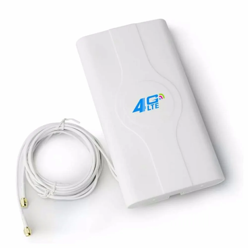 Dlenp 4g антенна 88dbi антенна 4 г LTE MIMO Телевизионные антенны 2-sma rsj 700-2600 мГц с SMA разъем Booster Панель Телевизионные антенны с 2 м кабель