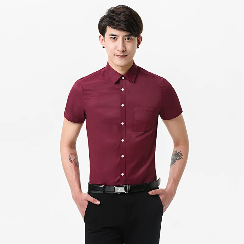 Новинка 2017 летняя Стильная мужская рубашка с коротким рукавом