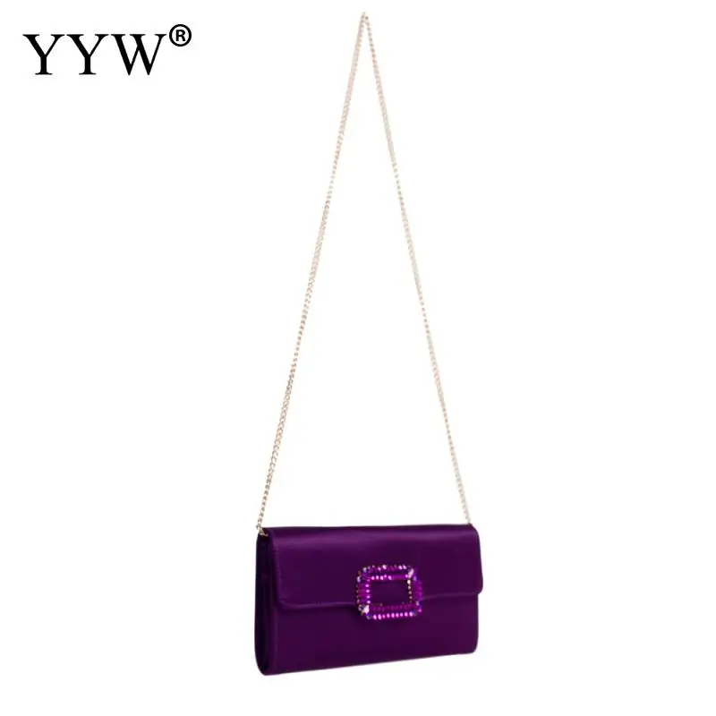 purple Фиолетовая Женская сумочка, стразы, Pochette Femme, клатч, сумки для женщин,, с клапаном, мини, вечерняя сумочка, сумочка, клатчи с цепочкой - Цвет: purple