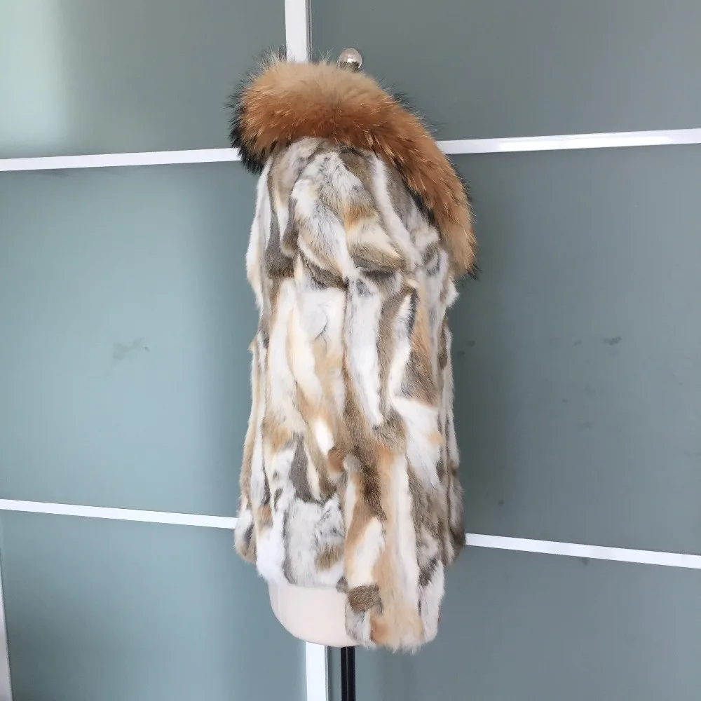 Шуба из 100% натурального кроличьего меха KSR63 2019|real rabbit fur coat|rabbit coatreal |