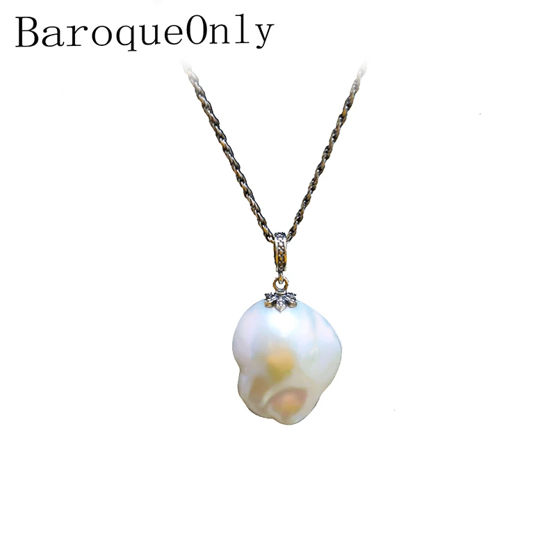 Подвеска в винтажном стиле с натуральным пресноводным жемчугом 20 28 мм|Ожерелья| |