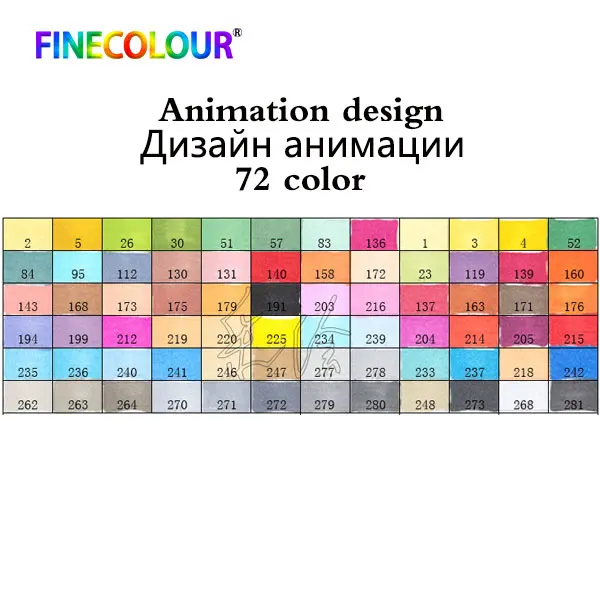 72 colors Anime set 24/36/48/60/72 Цвет Finecolour Профессиональный маркер для рисования эскиз двойной головкой рисунок кисть на спиртовой основе маркер для рисования - Цвет: 72 colors Anime set