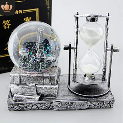 Silver square 16*9 см винтажная башня час стекло снежные шары стекло музыкальная шкатулка домашний рабочий стол украшение день рождения Рождество год подарки - Цвет: Silver square
