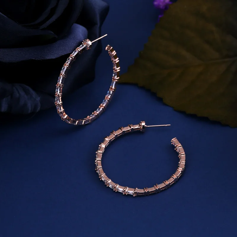 4 3 см * 0 2 прозрачный Цирконий 2017 Новый Модный кубический цирконий серьги кольца