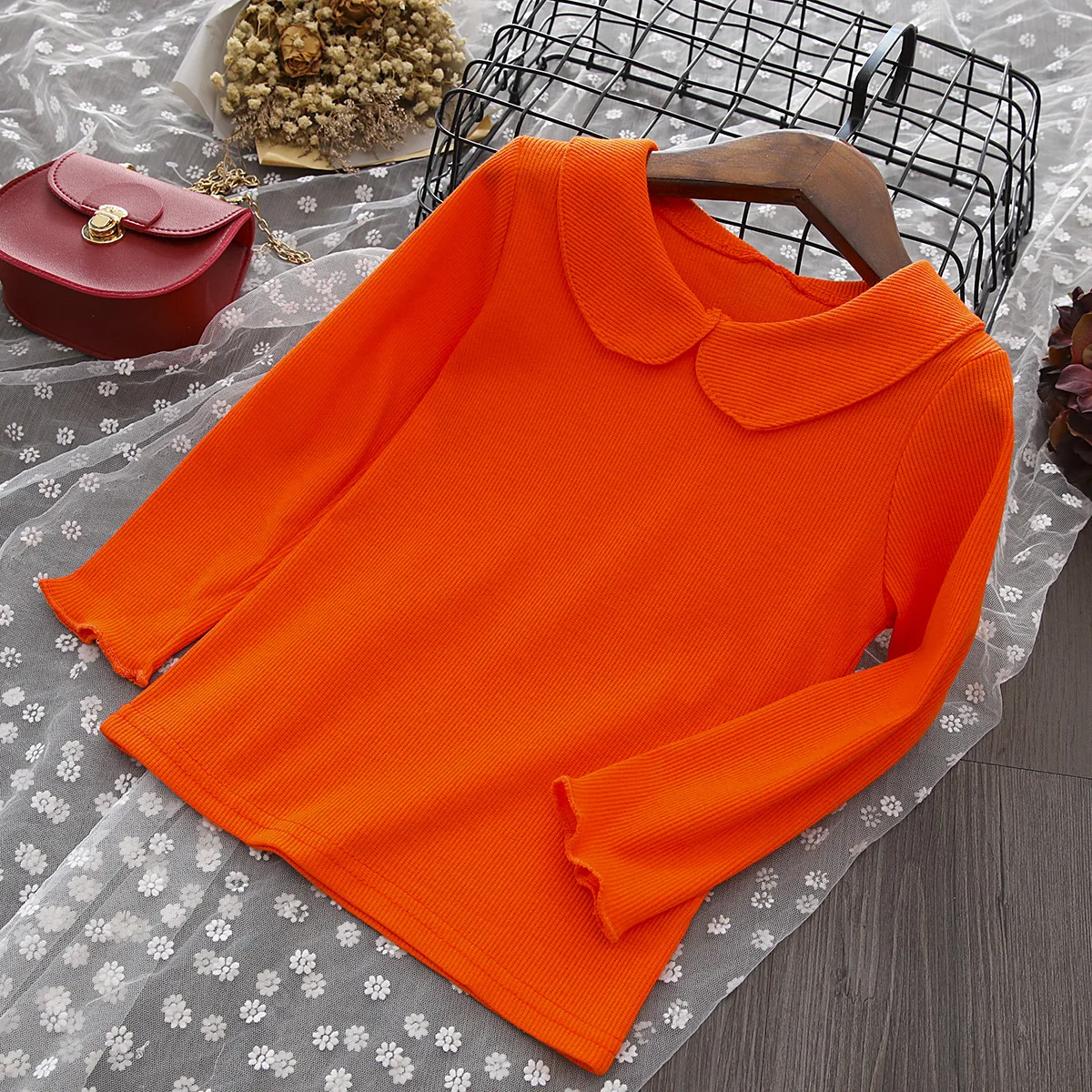 Одежда для малышей футболка на подкладке мальчиков и девочек Милая с воротником