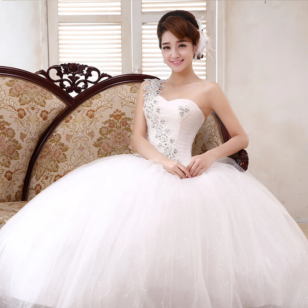 Модные свадебное платье es Vestidos Noivas 2019 яркое Saten Милая одно плечо Mariage | Свадьбы и