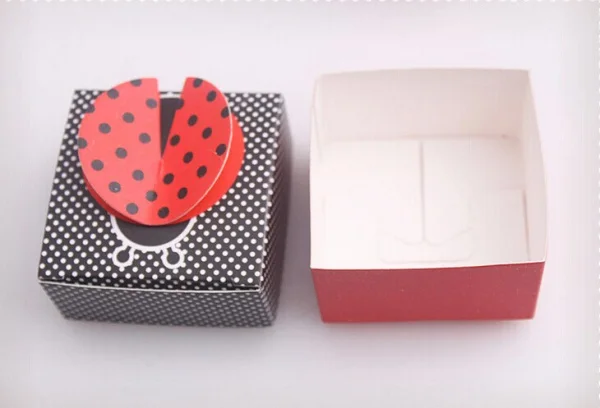 80 шт./лот детский душ милый как баг 3 D Божья коровка Baby Shower сувениры коробки для