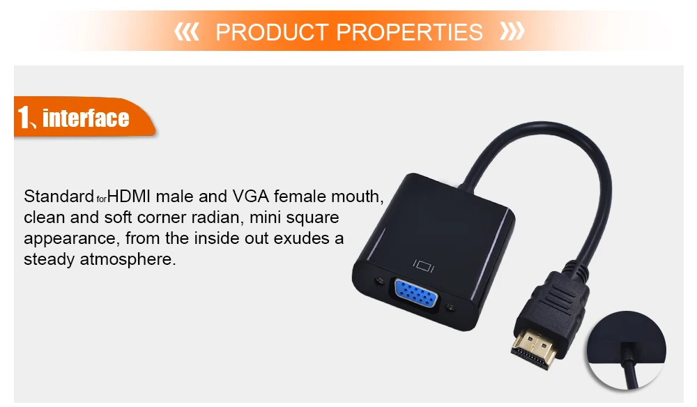 TISHRIC мини микро разъемы HDMI к VGA кабель адаптер мужчин и женщин видео конвертер для HDMI2VGA адаптер ноутбука ПК