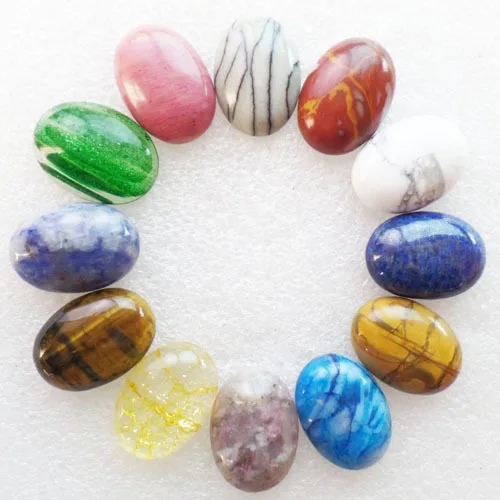 

(12 pieces/lot) Wholesale Natural Mixed Stone Oval CAB Cabochon 25x18x6mm Free Shipping Fashion Jewelry J415