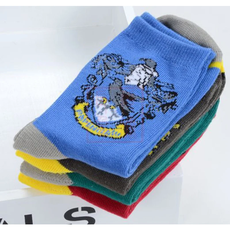 Adult Gryffindor Slytherin Hufflepuff Ravenclaw Stocking Winter Warm Anime Short Sock For Women Girls Lovely Elastic Cute Gift