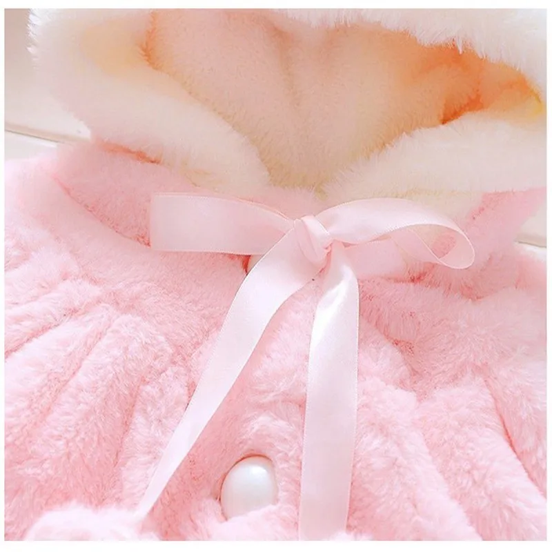 LILIGIRL/Милая теплая куртка с капюшоном для маленьких девочек зимнее детское утепленное пальто из хлопка и бархата детская верхняя одежда