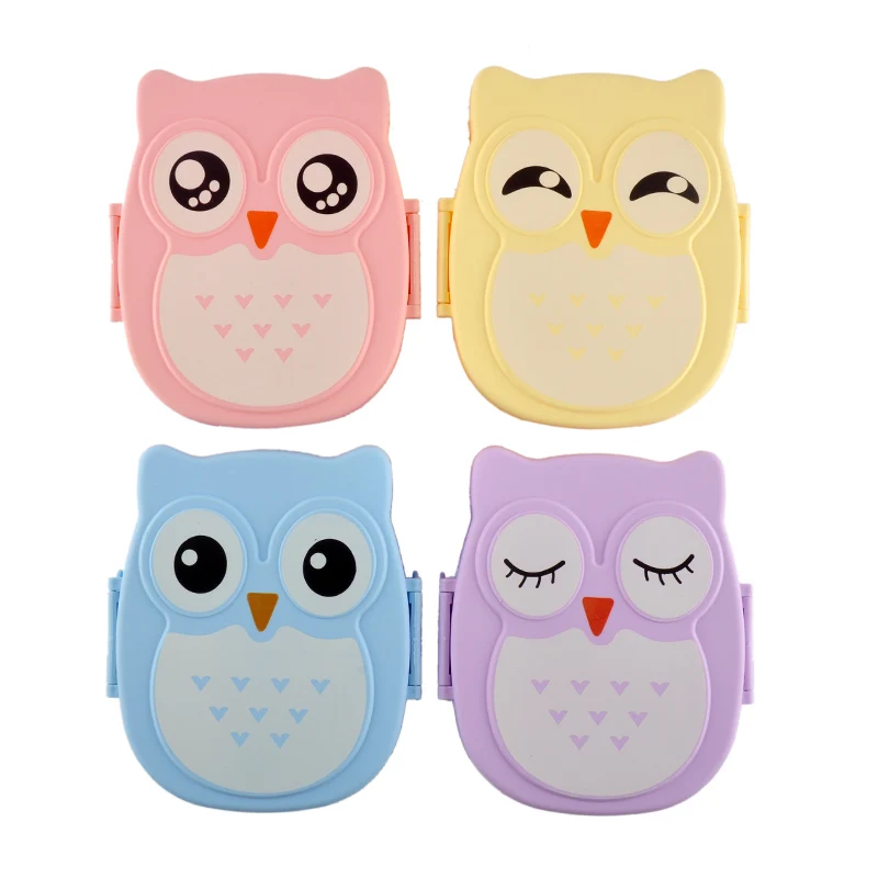 2 слоя столовая посуда Ланчбокс мультфильм сова пищевой контейнер для хранения