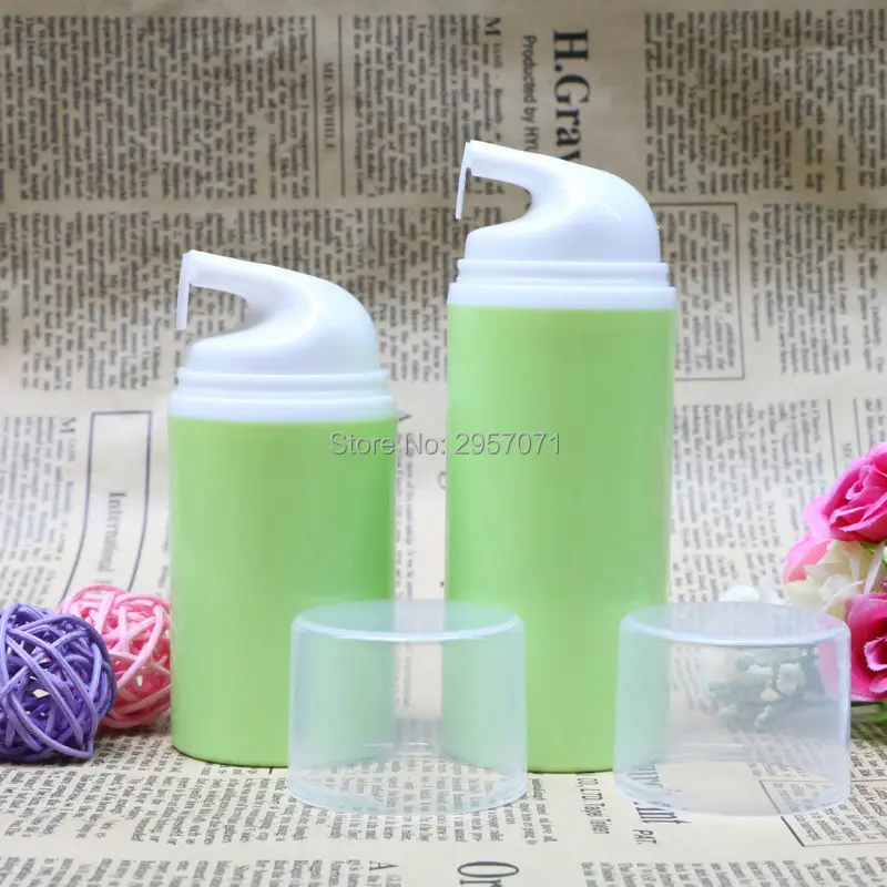 Green Empty Airless Pump Bottles 50ml 80ml Emulsion Cream Bottle for Travelling Make up Containers Wholesale 100pcs/lot DHL Free | Красота и