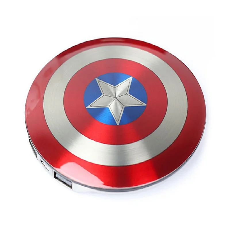 powerbank Внешний аккумулятор Captain USA Shield 6800mAh duble USB power bank зарядное устройство для iPhone 5 6 6s samsung s5 s6 - Цвет: powerbank