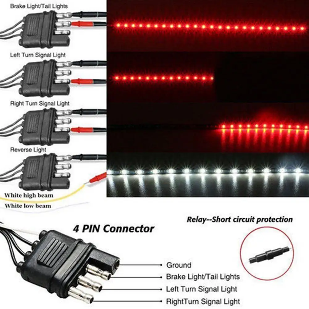 Светодиодная лента для задних ворот 22 Вт 60 дюймов 72 светодиода|Аксессуары фар