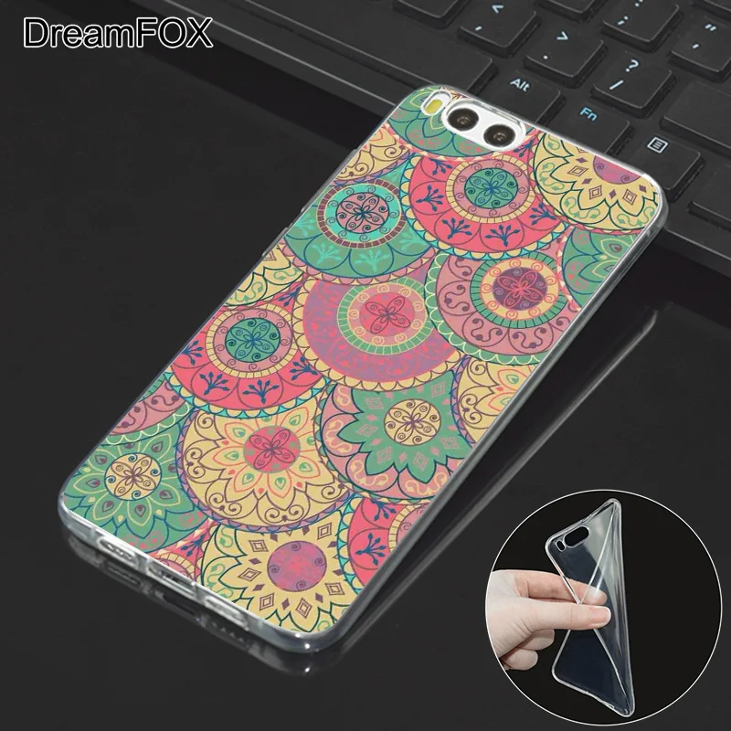 DREAMFOX L389 Paisley Flower Mandala Soft TPU Silicone Case Cover For Xiaomi Mi Note 2 3 4 5 6 8 SE M5 4C 4S 5C 5S 5X 6X A1 Plus |