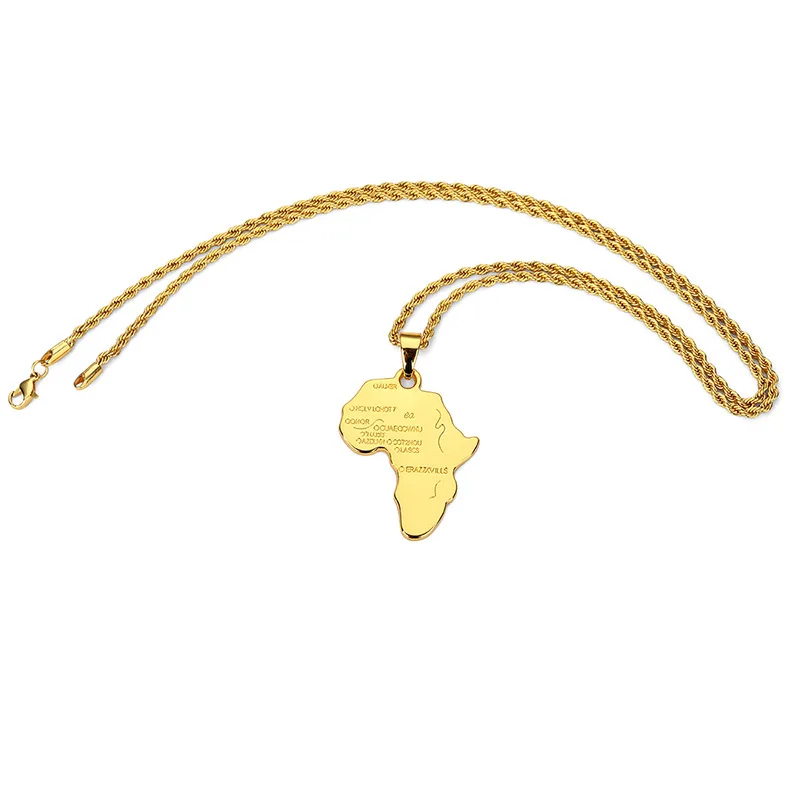 Модные Дизайн Для мужчин Шарм карта Африка кулон Цепочки и ожерелья s цвета:
