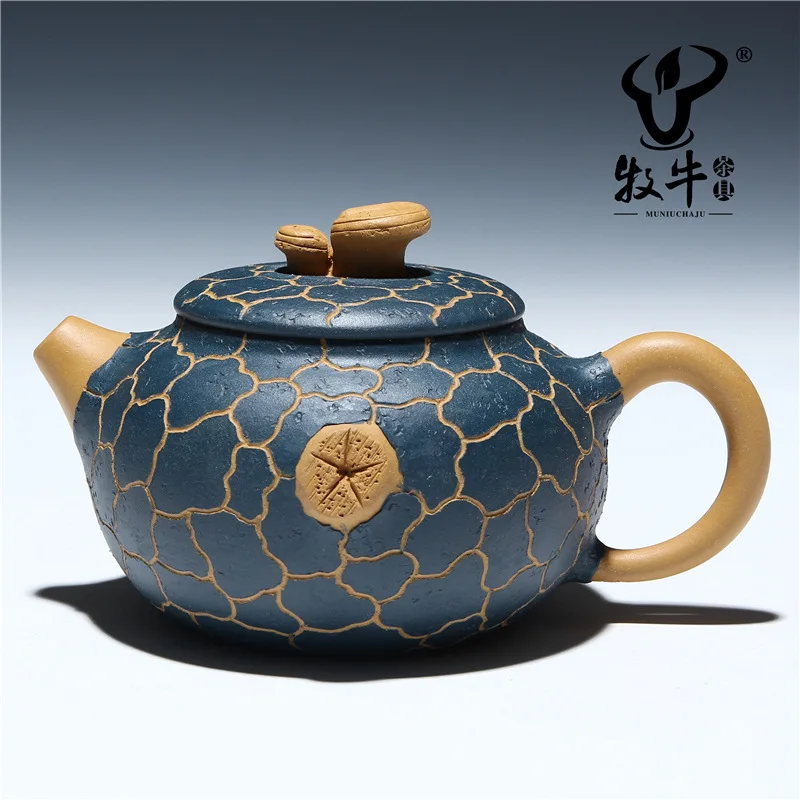 Прямая поставка с завода чайник Yixing из грязи двухцветный пружинный 200 мл новый
