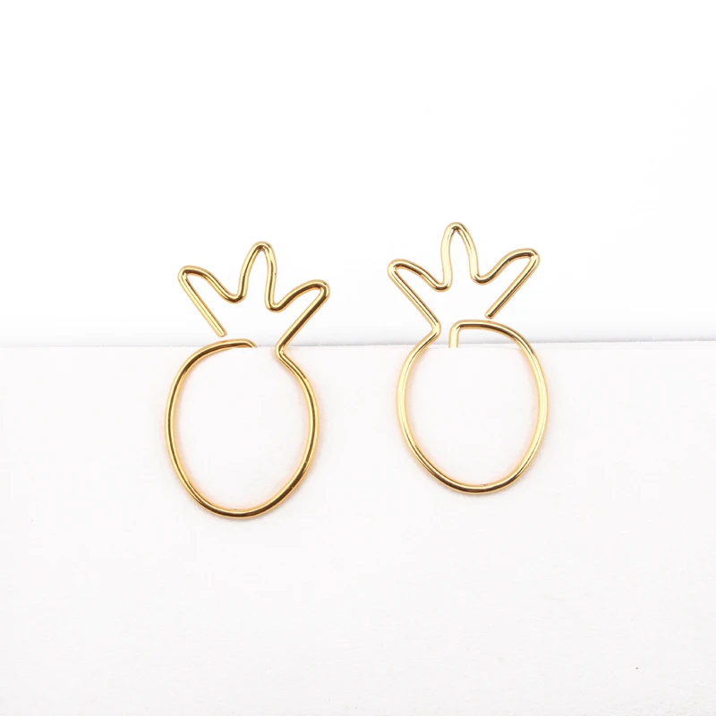 Зажим для бумаги в виде ананаса Золотые зажимы особой формы Золотой декор офиса