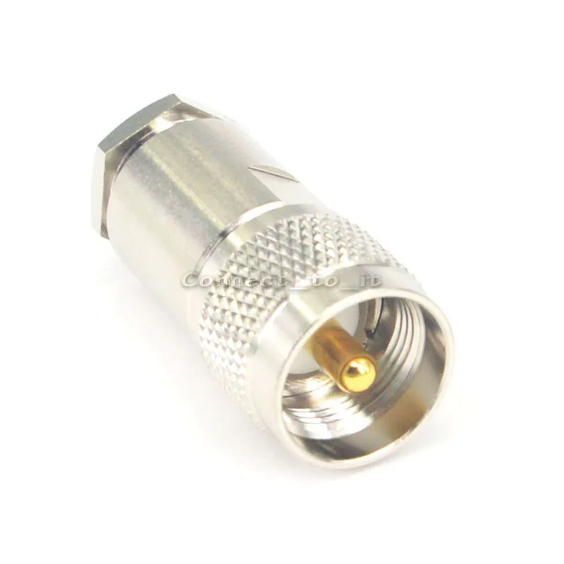 РЧ коаксиальный адаптер никелированный UHF мужской прямой разъем для кабеля RG8