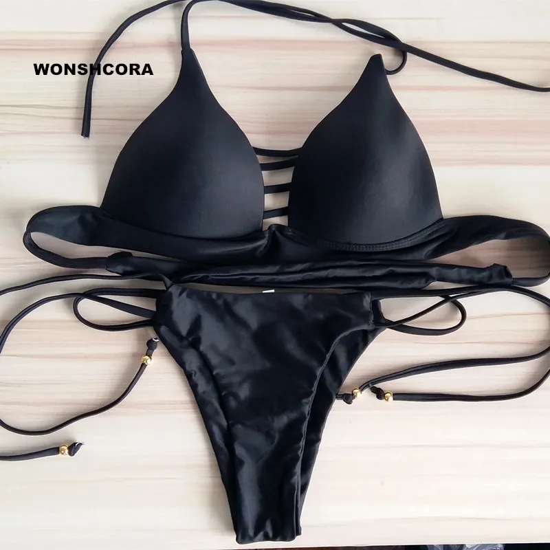 Бикини wonshcora костюм с несколькими веревками женские купальники бандаж