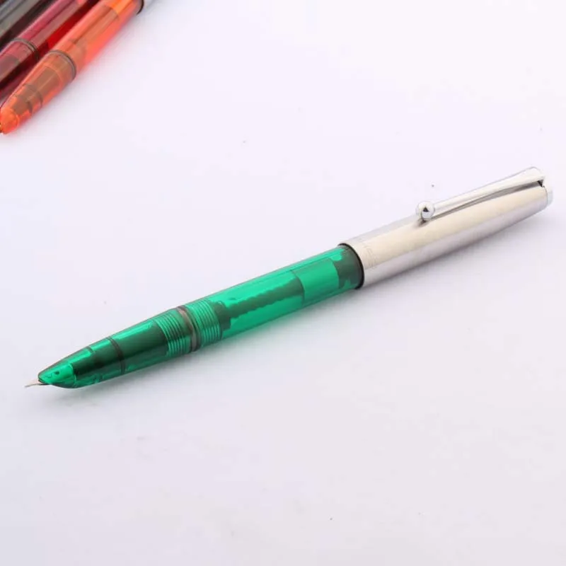 JINHAO 51-A Классическая Студенческая перьевая ручка из нержавеющей стали с серебряной отделкой