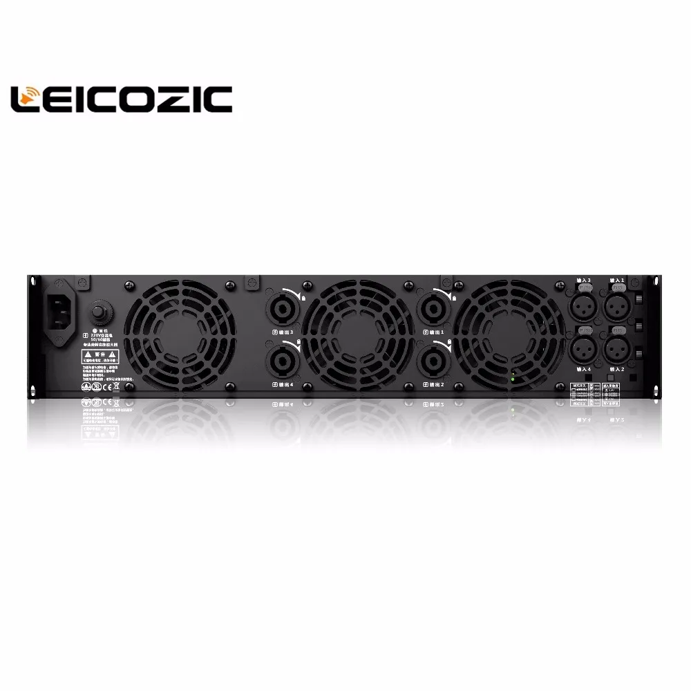 Leicozic DP41200 макс 2000 Вт* 4 Профессиональный усилитель мощности стерео усилитель 1200 Вт* 4 канальный усилитель для сценических представлений