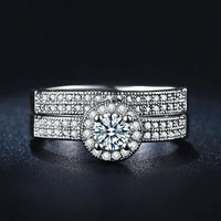 fashion austrian crystal ring set 925 sterling silverl finger ring set for women female wedding engagement jewelry