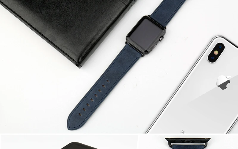 Аксессуары для часов Ремешок для часов из натуральной кожи для Apple Watch Band 44 мм 40 мм& Apple Watch Band 42 мм 38 мм iwatch Series 1 2 3 4