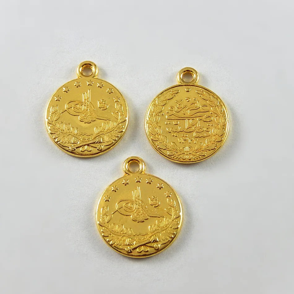 20 шт./лот серебряные золотые монеты сплав круглое ожерелье кулон браслет