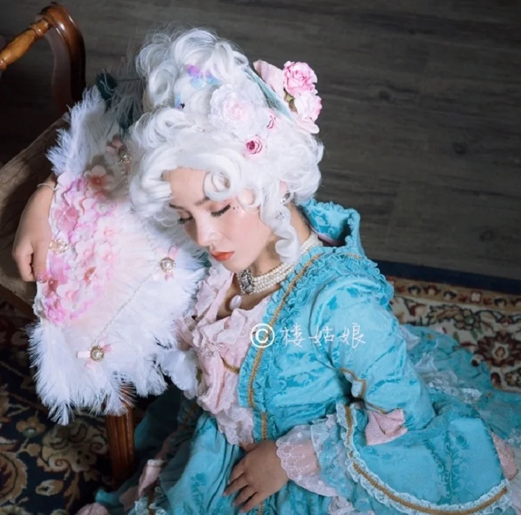 Marie Antoinette Принцесса средний кудрявые волосы косплей парики+ парик кепки(без головной убор