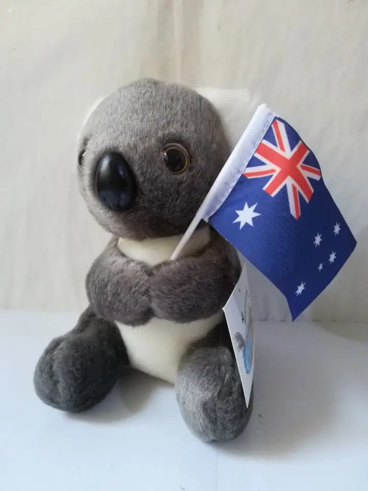 

about 20cm flag koala plush toy gray koala soft doll pillow kid's toy Christmas gift s2147