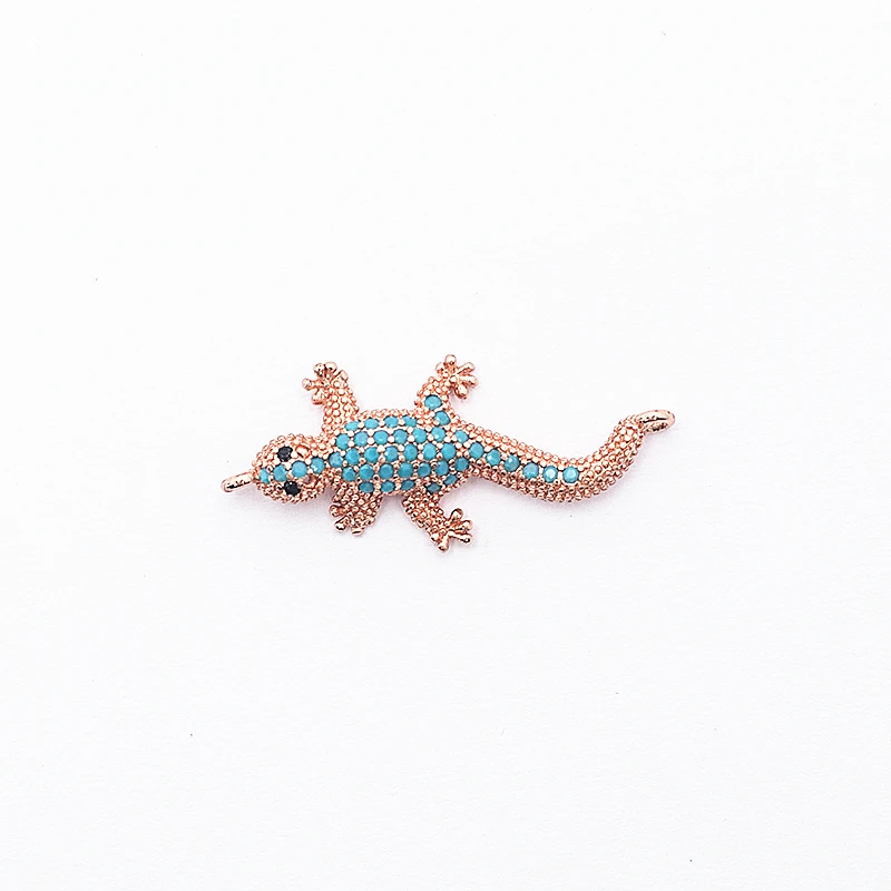 Luxury Micro Pave CZ Crystal gecko Beads Jewelry Making DIY Connector Bracelet Charms Accessories HG041 | Украшения и аксессуары