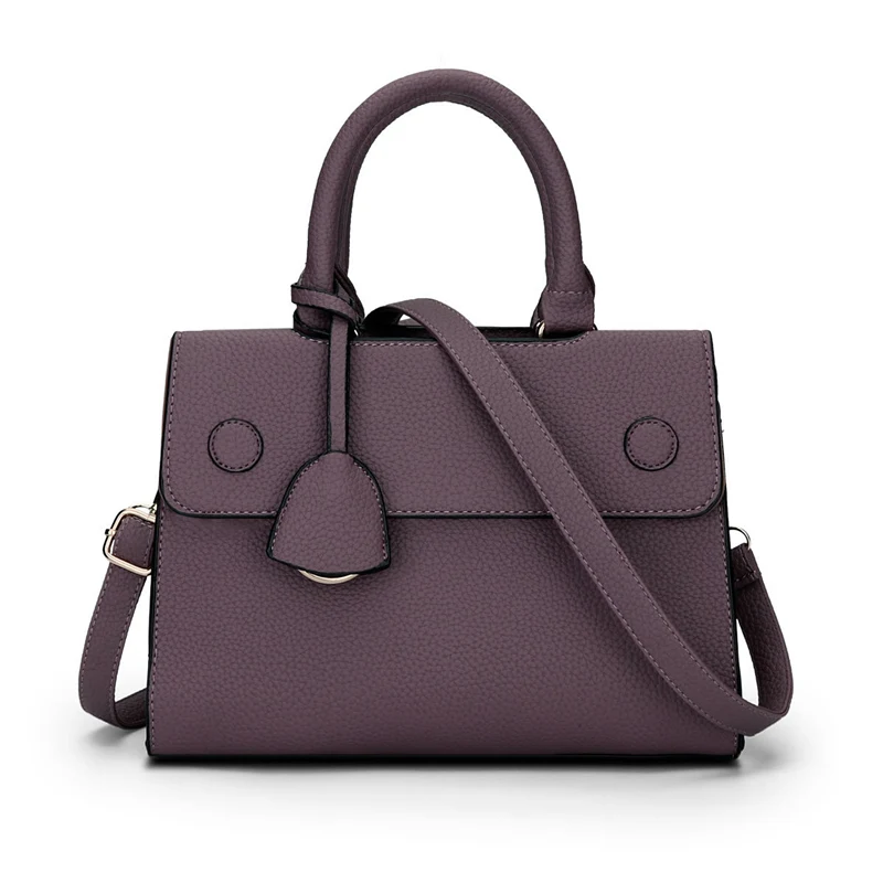 Женская сумка из искусственной кожи с верхней ручкой однотонная женская кожаная