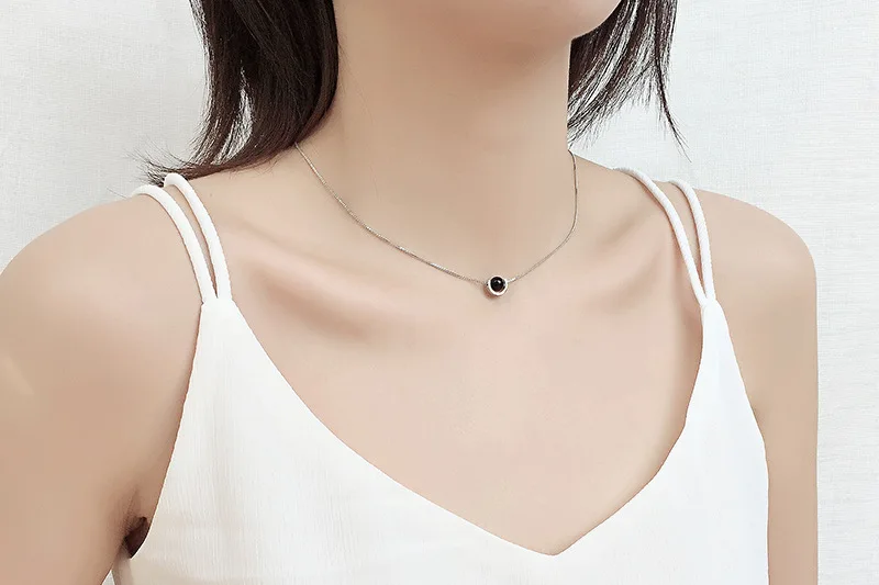 Геометрическая цепочка для ключицы из стерлингового серебра 925 пробы женская