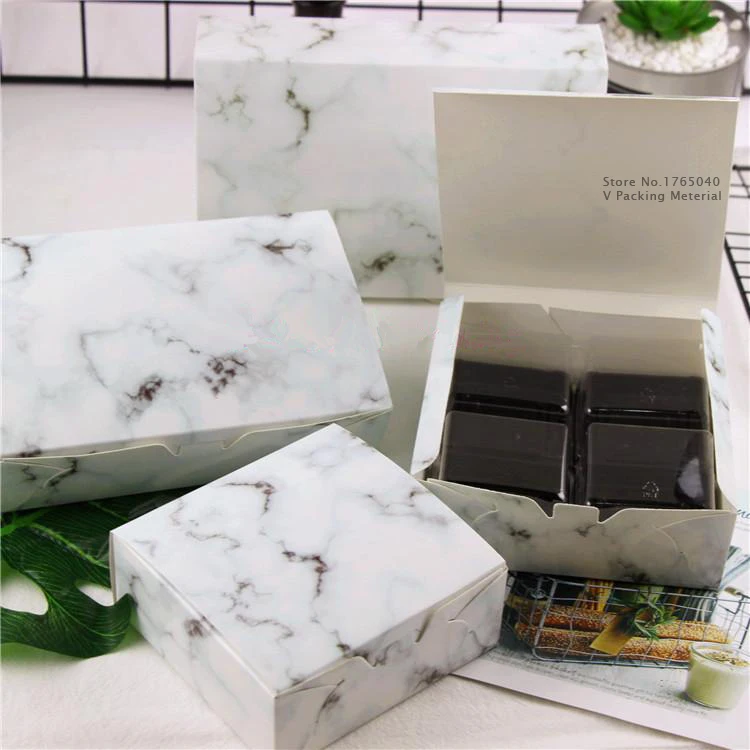 50-80g Marble Design Paper Cake Box Chocolate Party Cookies Box Gift Box 100pcs/lot Free shipping