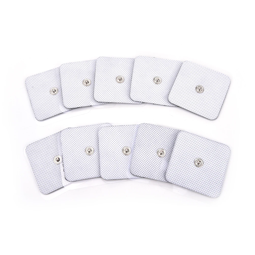 

New 10pcs/lot 5x5cm Electrode Pads Massager Braces Supports for Tens Unit for Slimming Massage Digital Therapy Machine