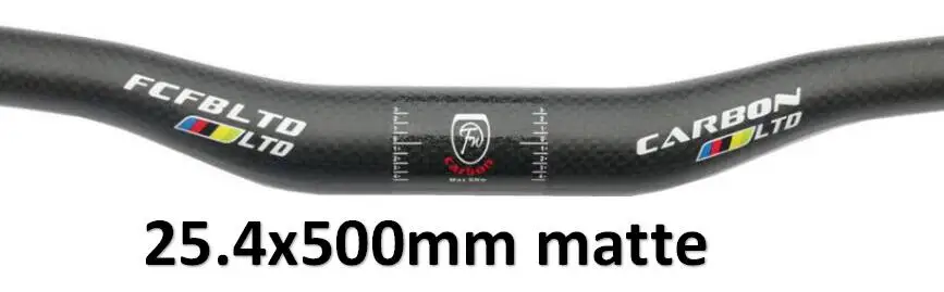 matte FCFB матовый углеродный руль MTB, руль для велосипеда 25,4, руль для горного велосипеда, плоская ручка для руля 3K 380-700 мм - Цвет: matte