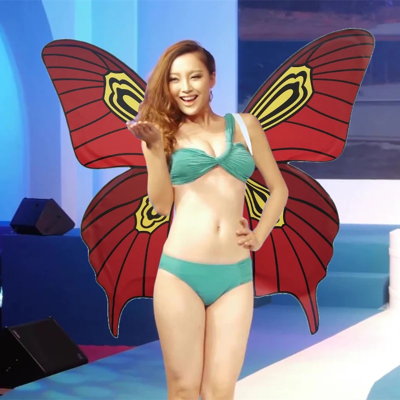 2017 искусственные Модные Крылья Бабочки ангела T stage модель подиум показывает
