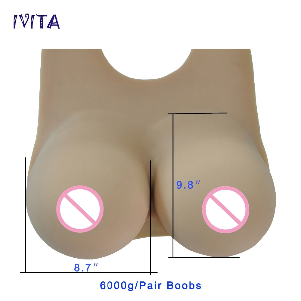 IVITA 6000 г Солнцезащитная искусственная грудь силиконовая подходящая для