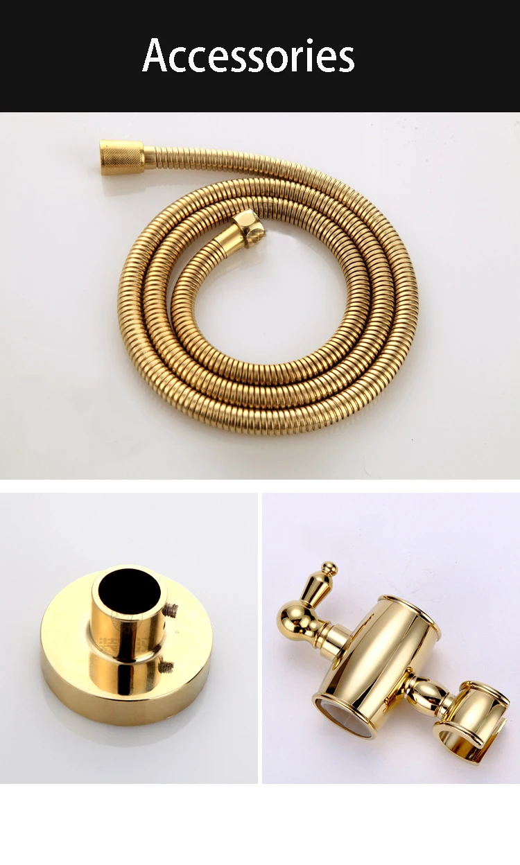 Набор для душа из нефрита и латуни цвета розового золота|Душевая система| |