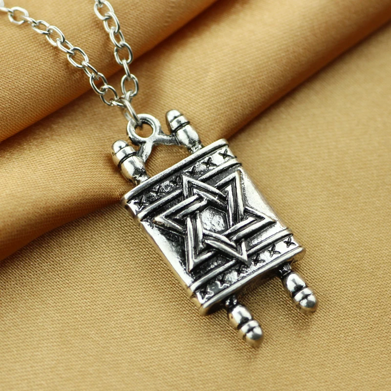 Еврейский Sefer СВИТОК ТОРЫ раннее ожерелье для мужчин и женщин со звездой Давида