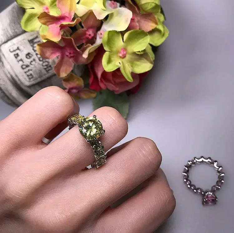 Кольцо с уникальным дизайном, 1.2ct, имитация бриллианта, Cz, 925 пробы, серебро, обручальное кольцо, кольца для мужчин и женщин, ювелирные изделия